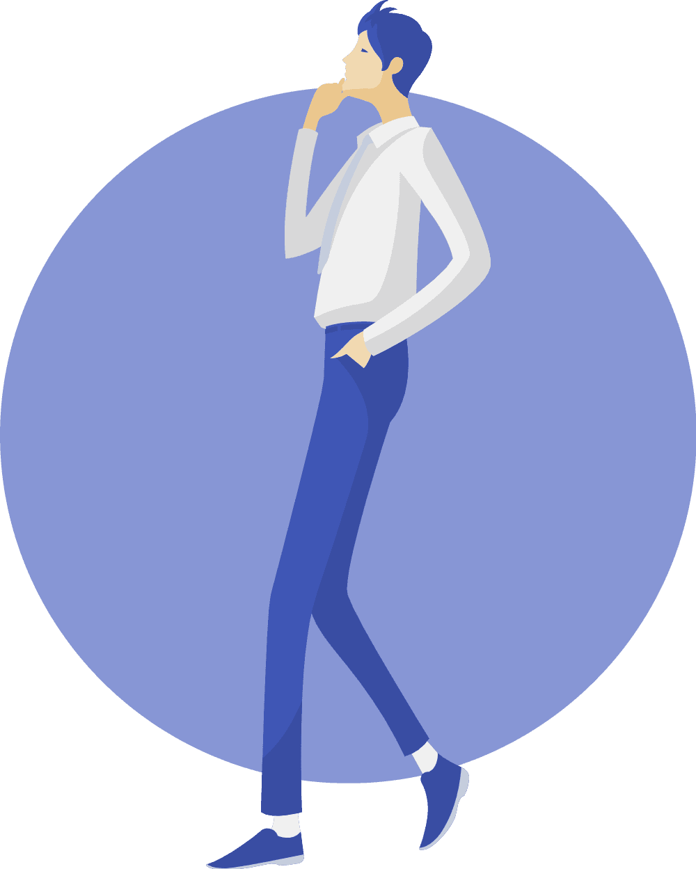 Man searching for a solution