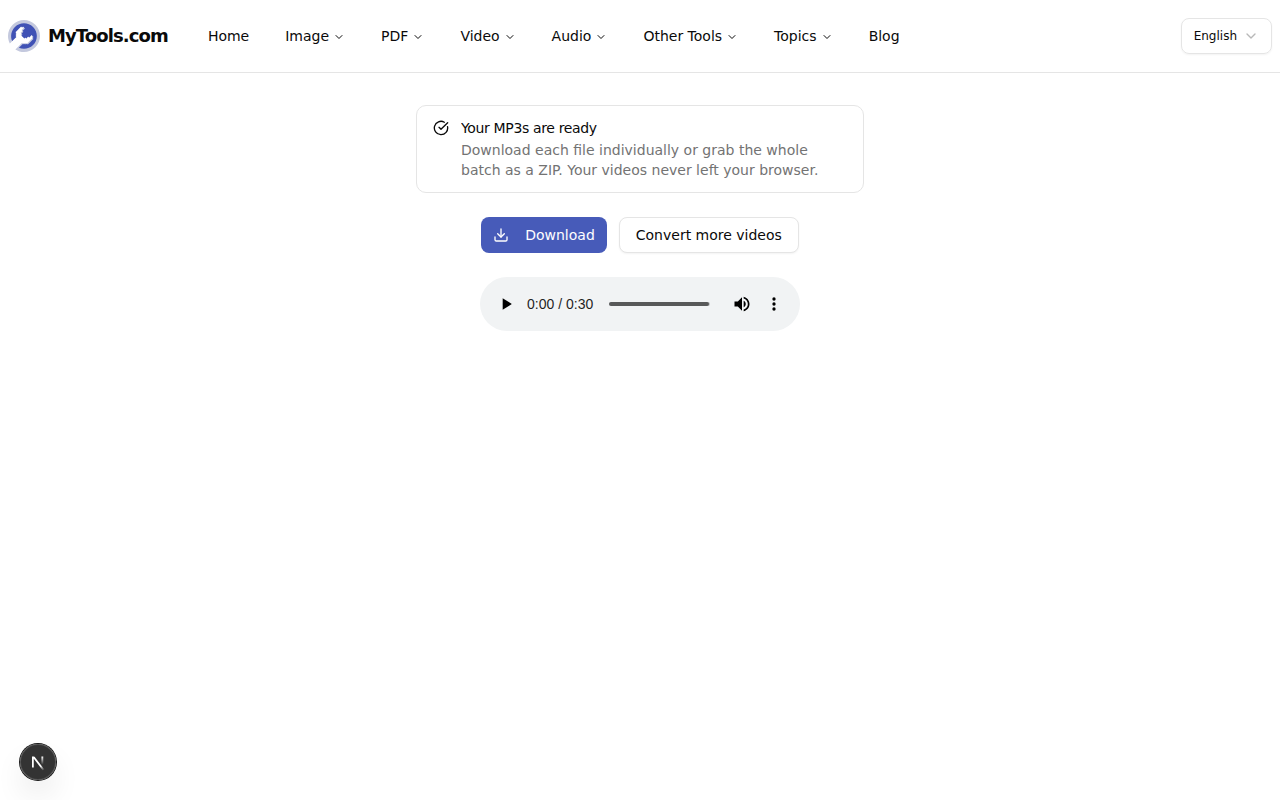 The download screen showing