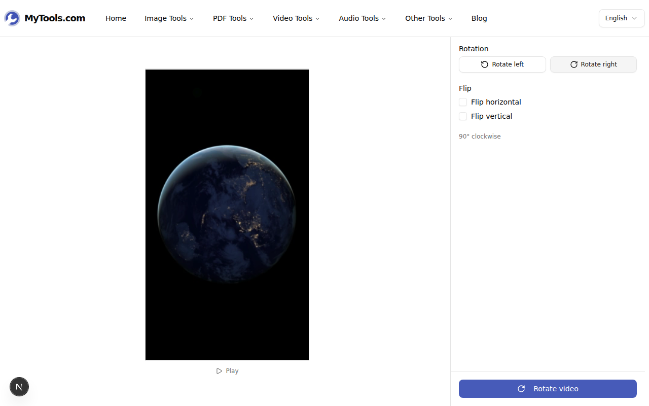 Video rotator in action with a rotated preview