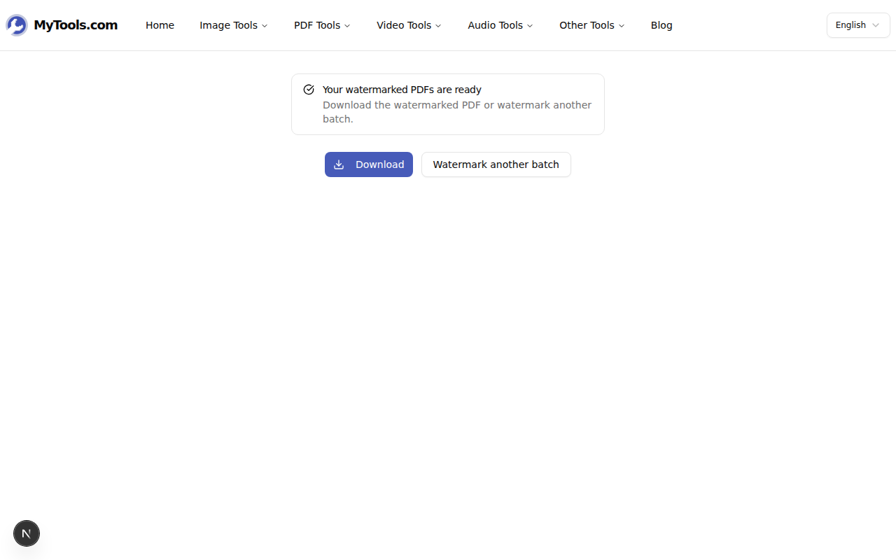 L'écran de téléchargement avec le PDF filigrané prêt