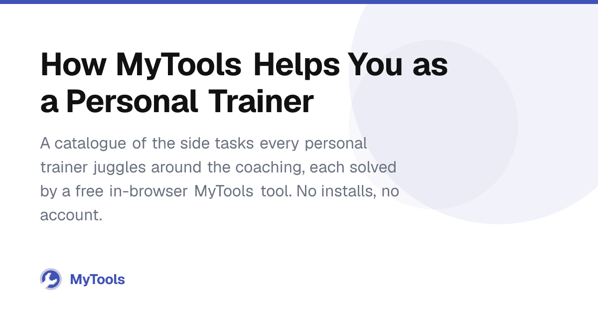 How MyTools Helps You as a Personal Trainer – MyTools Blog