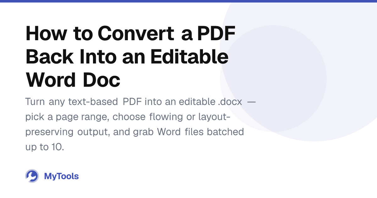 How to Convert a PDF Back Into an Editable Word Doc – MyTools Blog