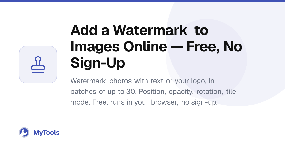 Add a Watermark to Images Online — Free, No Sign-Up