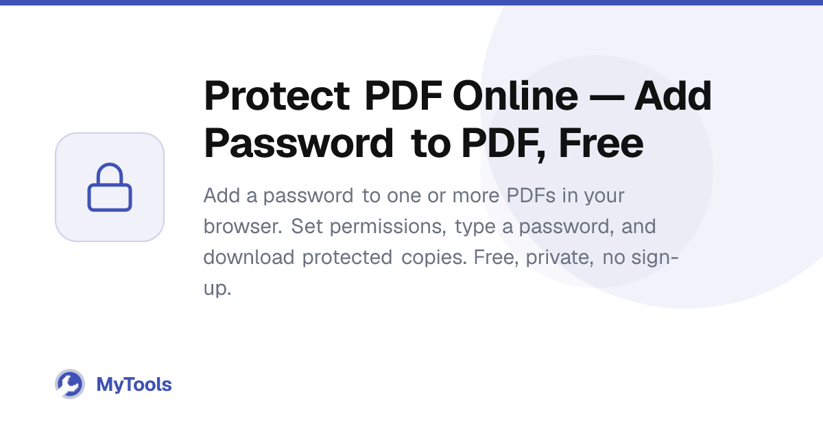 Protect PDF Online — Add Password to PDF, Free