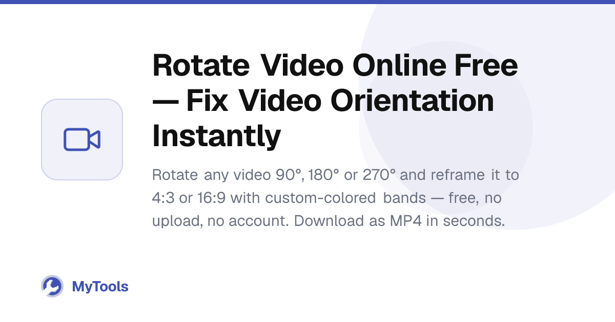 Rotate Video Online Free — Fix Video Orientation Instantly