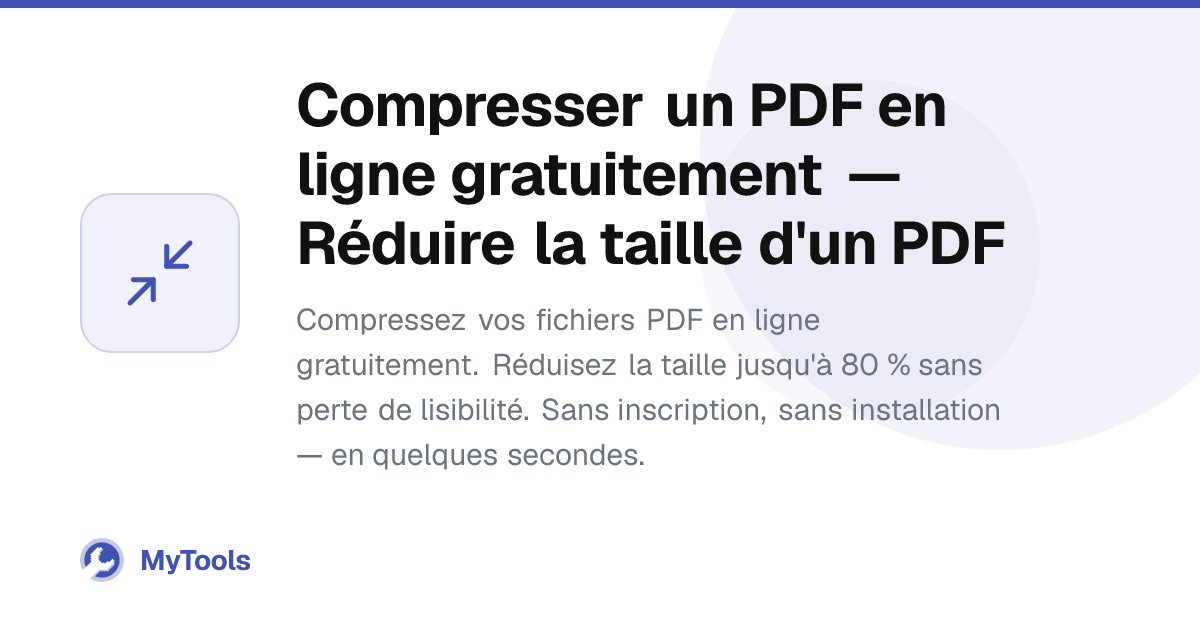 Compresser un PDF en ligne gratuitement — Réduire la taille d'un PDF